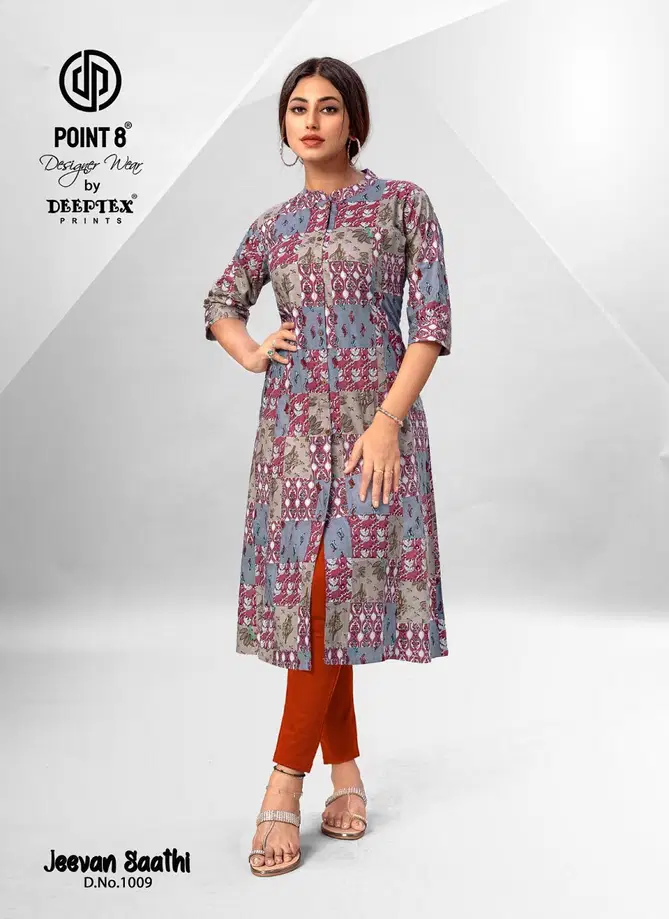 Jeevan Sathi Vol 1 By Deeptex A Line Cotton Printed Kurti Wholesale Shop In Surat